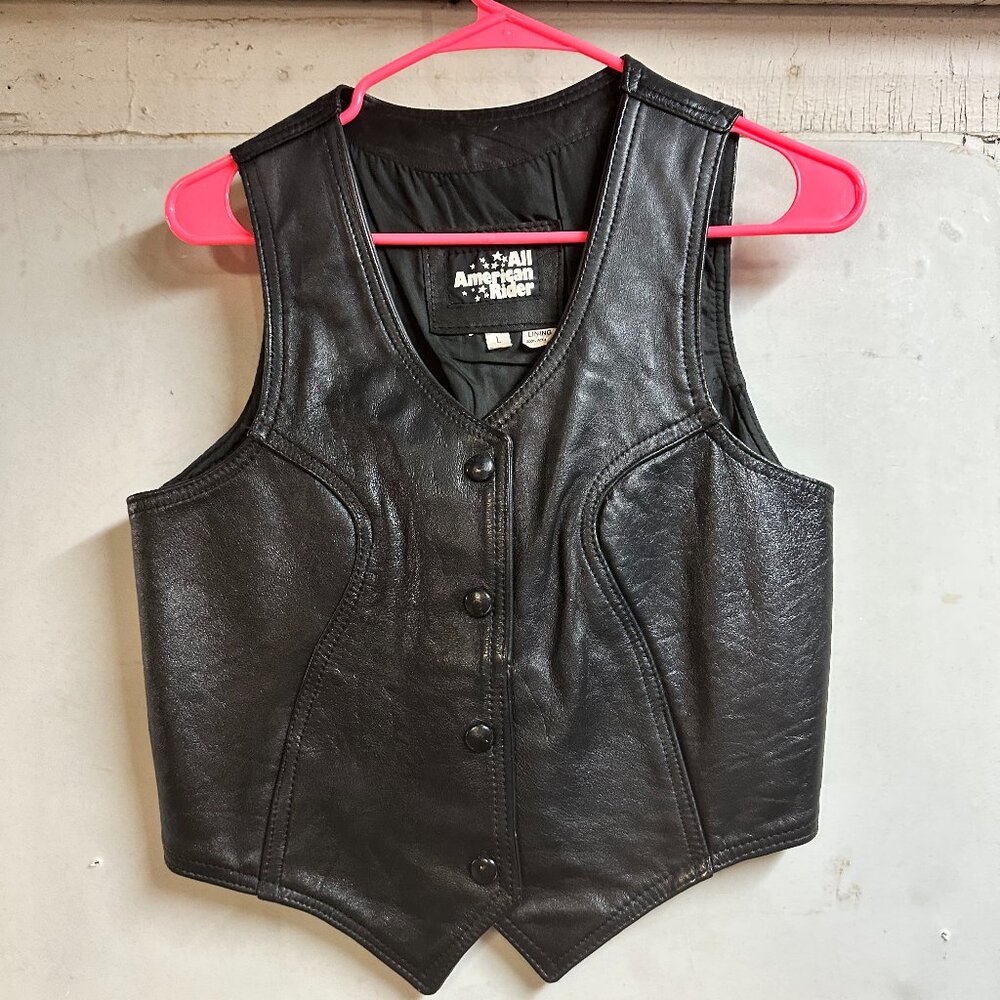 Men's All American Biker Leather Vest